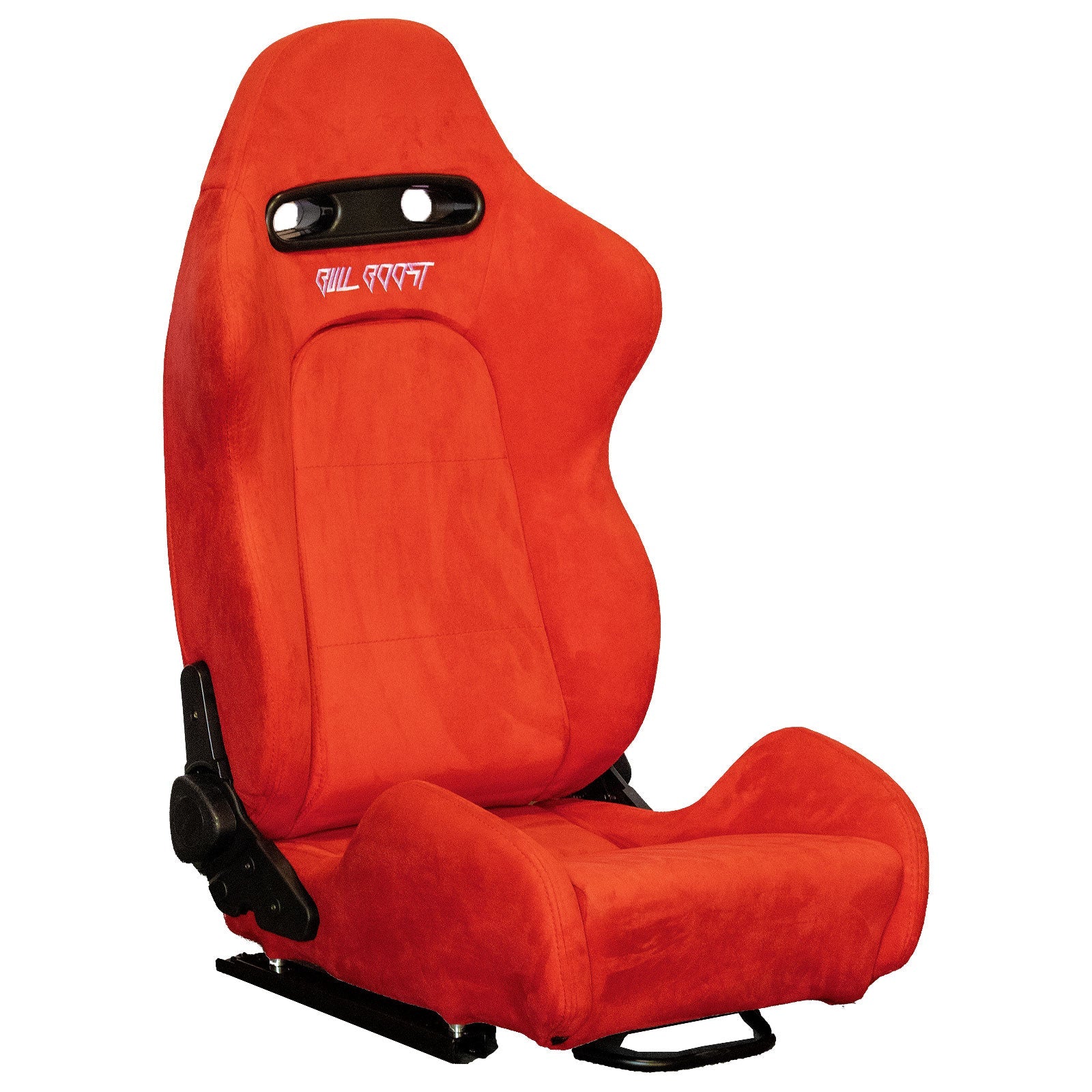 Inferno Red Universal Adjustable Black Luxury Racing SR3 Style Alcantara Seat