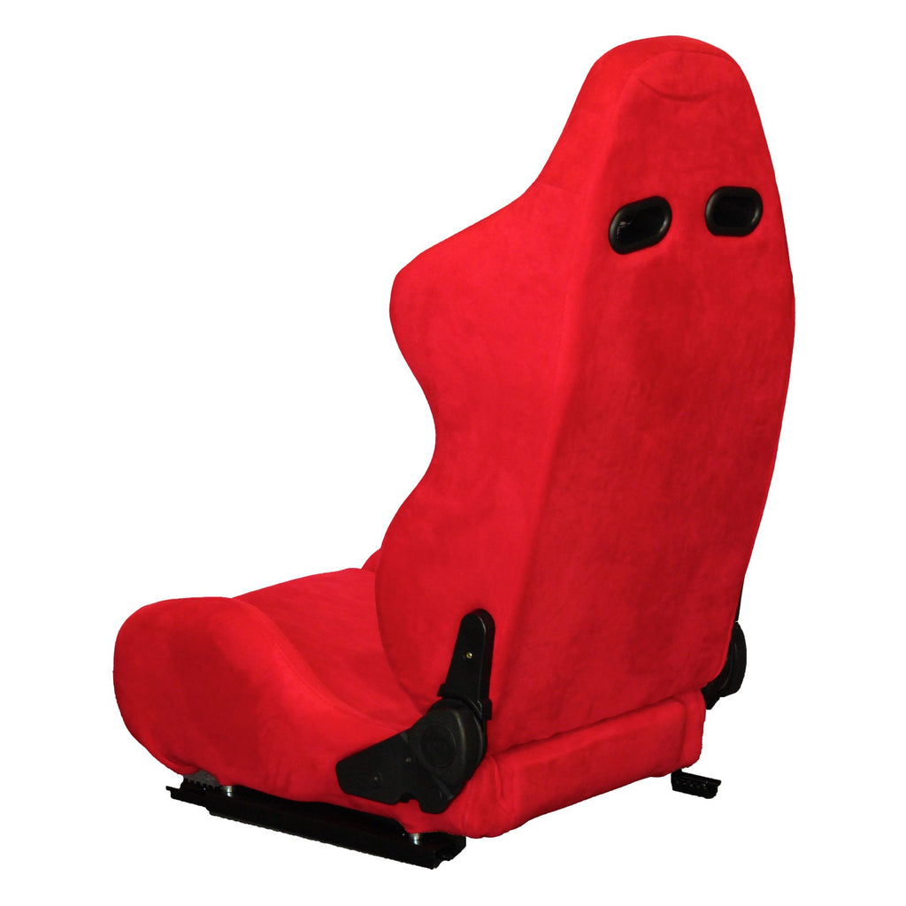 Inferno Red Universal Adjustable Black Luxury Racing SR3 Style Alcantara Seat