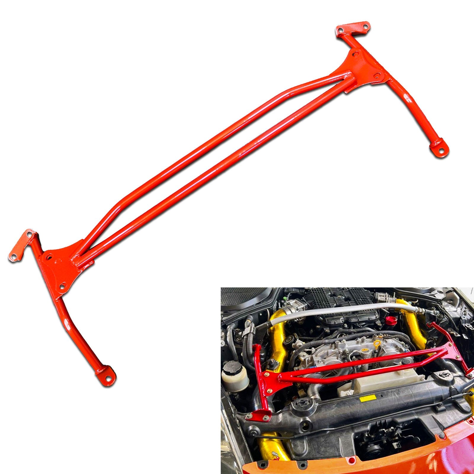 Upper Nismo Style Strut H Brace Bar Red For VQ Nissan 350Z Z33 VQ35