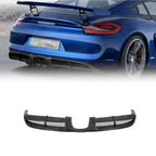 GT4 Style Carbon Fiber Rear Bumper Diffuser Lip for Porsche Boxster Cayman 981 13-15