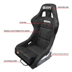 Bull Boost Adjustable Racing Lowered Ultra Max Bucket Seat with Slider Rails