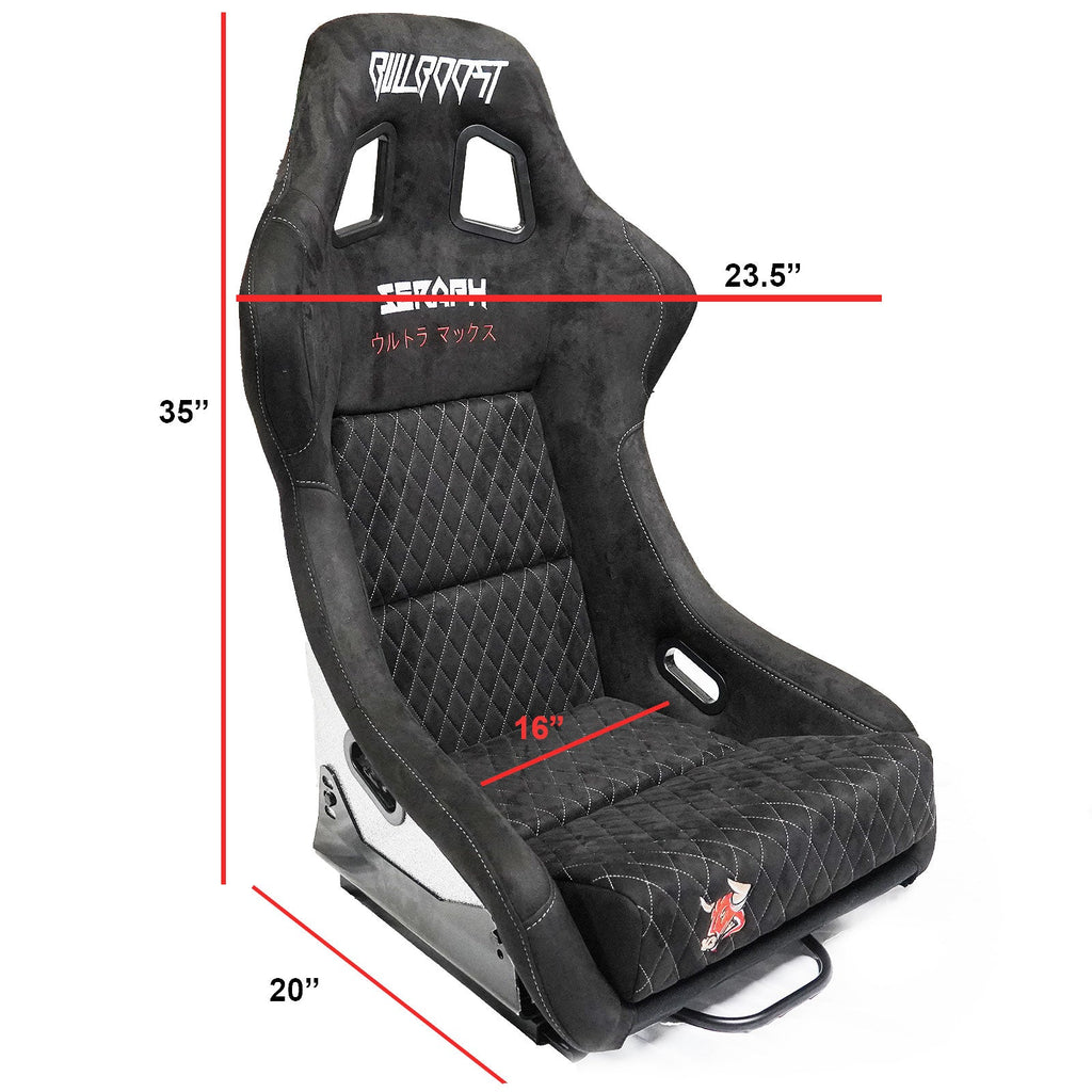 Bull Boost Adjustable Racing Lowered Ultra Max Bucket Seat with Slider Rails