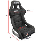 Bull Boost Adjustable Racing Lowered Ultra Max Bucket Seat with Slider Rails