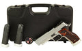 Sig Sauer P226 X-FIVE |  Semi-automatic |  Single Action Only |  Metal Frame Pistol |  Full Size |  9MM |  5" Barrel |  Matte Finish |  Stainless Steel |  Custom Hogue Cocobolo Grip with Alloy Magwell |  Fiber Optic Front Sight |  Adjustable Rear Sight |
