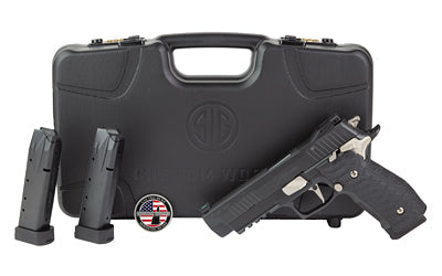 Sig Sauer P226 |  X-Five Nightmare |  Semi-automatic |  Single Action Only |  Metal Frame Pistol |  Full Size |  9MM |  5" Barrel |  Nitron Finish |  Black |  XRAY3 Day/Night Sights |  G10 Grips |  Manual Safety |  20 Rounds |  3 Magazines |  Custom Works
