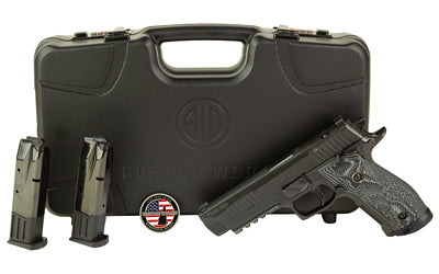 Sig Sauer P226 X-Five Extreme |  Semi-automatic |  Single Action Only |  Metal Frame Pistol |  Full Size |  9MM |  5" Barrel |  Nitron Finish |  Black |  XRAY3 Day/Night Fixed Sights with Plate |  G10 Grips |  Black and Gray |  Manual Safety |  10 Rounds