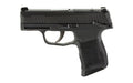 Sig Sauer P365 |  Striker Fired |  Massachusetts Compliant |  Semi-automatic |  Polymer Frame Pistol |  Sub-Compact |  380 ACP |  3.1" Barrel |  Nitron Finish |  Black |  SIGLITE Night Sights |  Manual Thumb Safety |  10 Rounds |  2 Magazines |  Optics Re