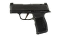 Sig Sauer P365X |  Striker Fired |  Semi-automatic |  Polymer Framed Pistol |  Sub-Compact |  9MM |  3.1" Barrel |  Matte Finish |  Black |  X-Ray 3 Night Sights |  Optic Ready |  Manual Safety |  12 Rounds |  2 Magazines