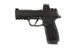 Sig Sauer P365 XMACRO |  Striker Fired |  Semi-automatic |  Polymer Framed Pistol |  Sub-Compact |  9MM |  3.7" Barrel |  Nitron Finish |  Black |  XRAY3 Day/Night Suppressor Sights |  Includes ROMEO-X Compact Red Dot |  17 Rounds |  2 Magazines