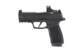 Sig Sauer P365-XMacro |  Striker Fired |  Semi-automatic |  Polymer Frame Pistol |  Sub-Compact |  9MM |  3.7" Barrel |  Nitron Finish |  Black |  Polymer Grip |  X-RAY3 Day/Night Suppressor Sights |  17 Rounds |  2 Magazines |  Includes Romeo RS Compact