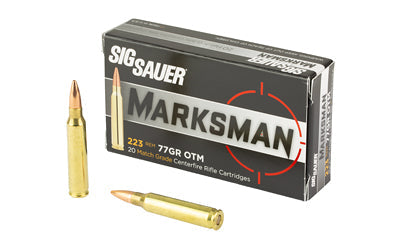 Sig Sauer Elite Performance |  Match |  223 Remington |  77 Grain Open Tip Match |  20 Round Box |  500 Case