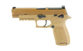 Sig Sauer M17 |  Semi-automatic |  Striker Fired |  Polymer Frame Pistol |  Full Size |  9MM |  4.7" Barrel |  PVD Finish |  Coyote |  Optics Ready |  SIGLITE Night Sights |  Manual Safety |  10 Rounds |  3 Magazines |  Massachusetts Compliant