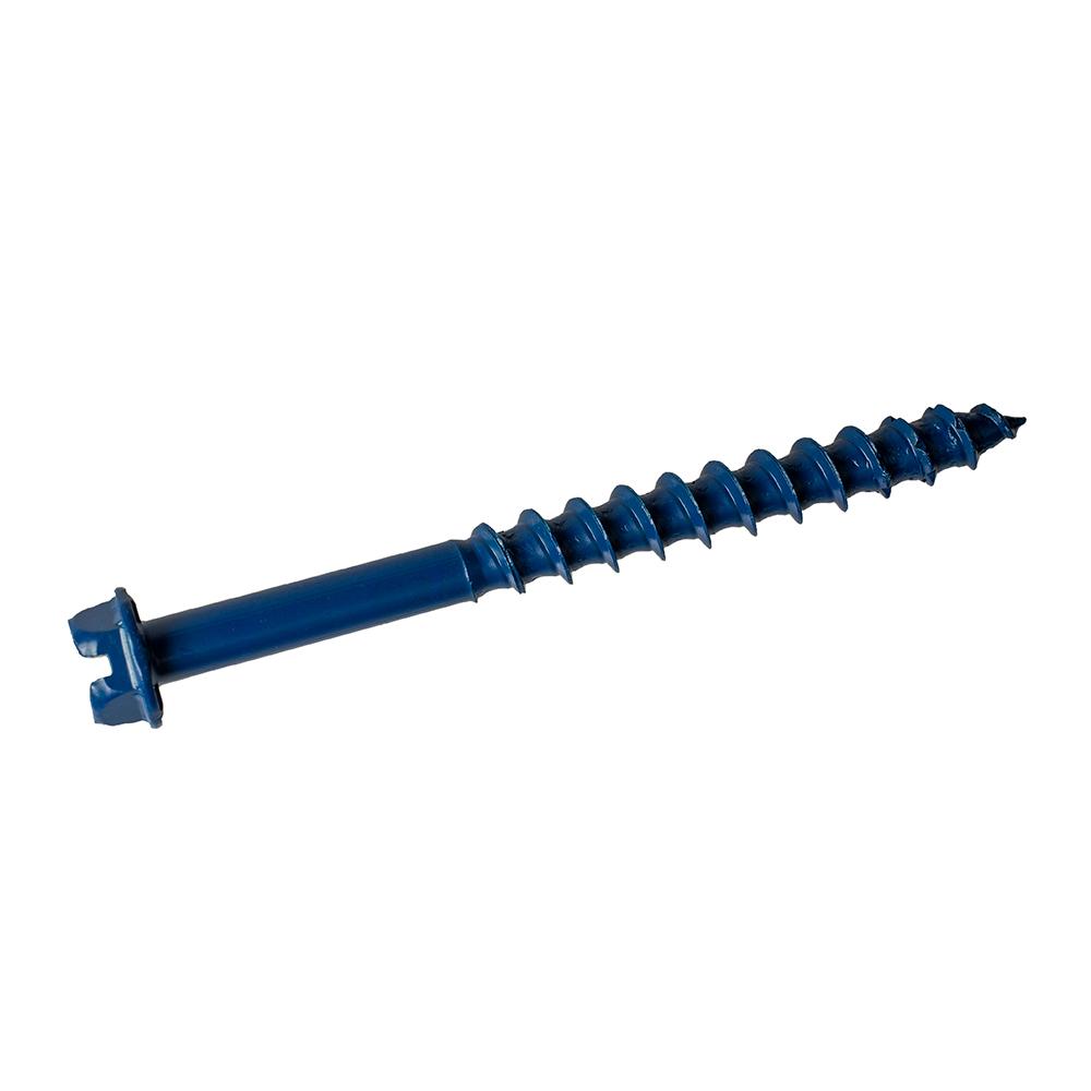 3/16 x 3 1/4 Simpson Hex Head Titen Turbo™ Concrete and Masonry Screw Anchor Zinc Plated w/ Ceramic Coat Blue (1/4 in. Hex) - Box (100)