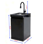 Single Door Sink Cabinet with Tap Stainless Steel Outdoor Kitchen