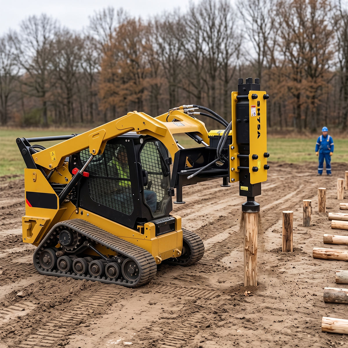 Greatbear Skid Steer Post Driver