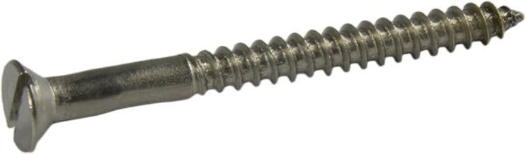 14 x 3 Slotted Flat Head Wood Screw 304 Stainless Steel