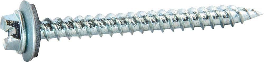 10 x 1 1/2 Slotted Hex Washer Self Piercing Screw Zinc Plated w/ Neo