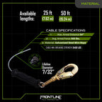 Frontline RPGCLE Leading Edge Cable Single Leg SRL with Steel Snap Hook End with Carry on Handle and Tagline 50'