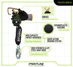 Frontline RPA061S 6' Aramid Fiber Web Single Leg SRL with Steel Snap Hook End