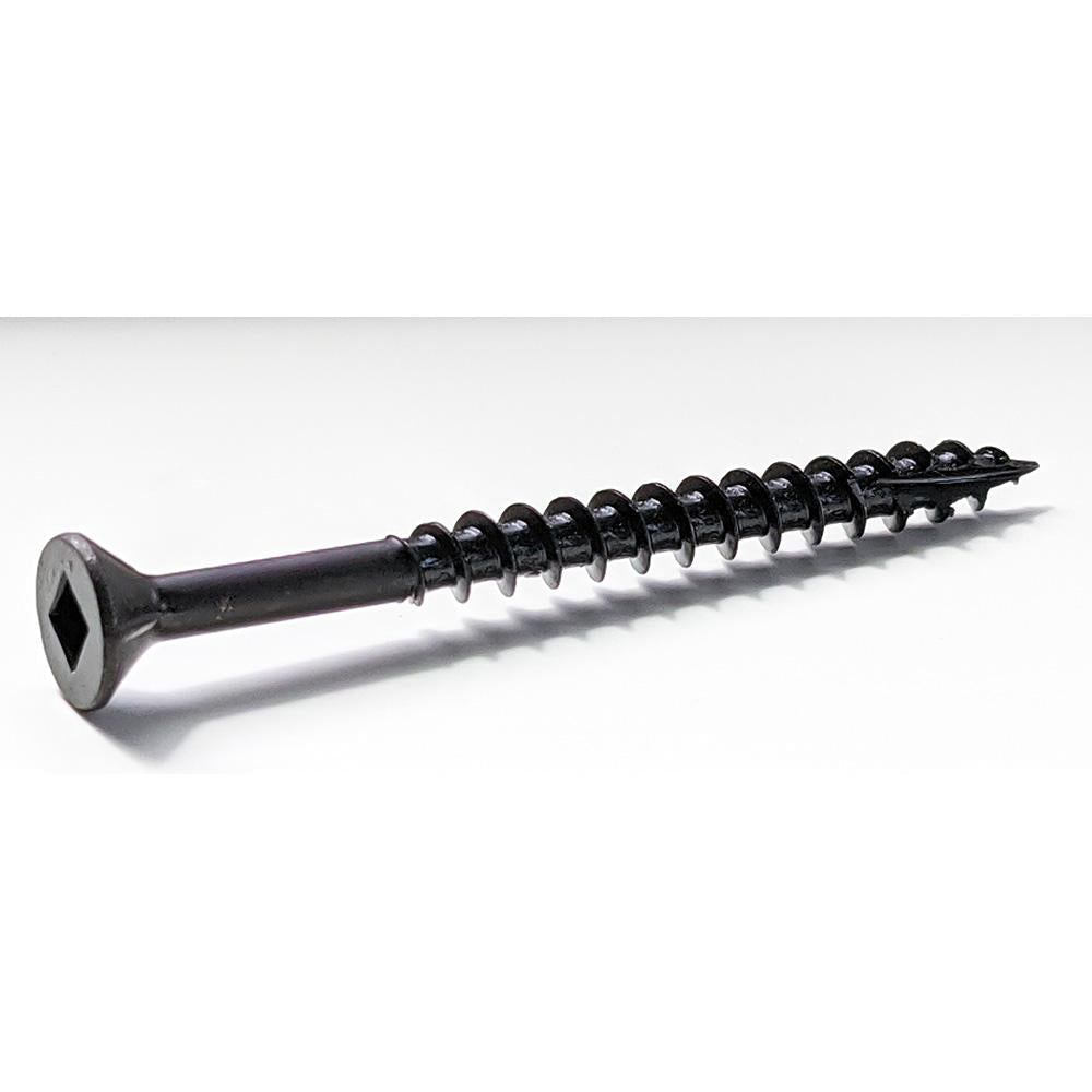 9 x 3 Strong-Point® Square Drive Flat Head w/ Nibs Particle Board Screw Type 17 Black Oxide - Carton (2000)