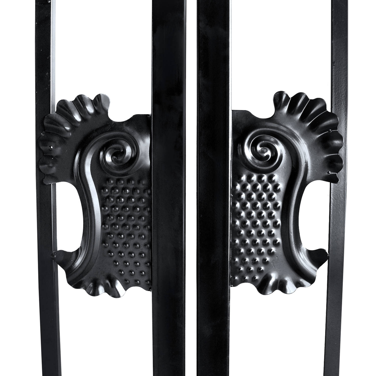 16x7 ft Steel Dual Swing Driveway Gate with Horse Pattern