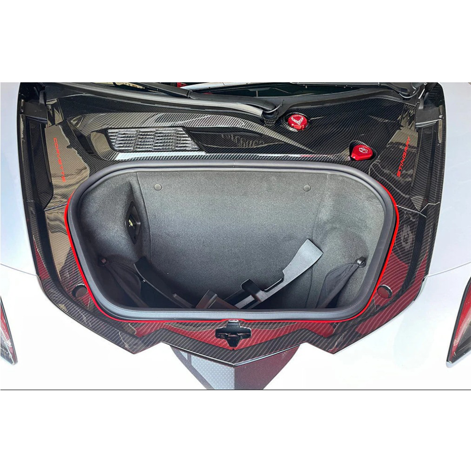 Dry Carbon Fiber Front Frunk Cover Trim Replacement for Chevrolet Corvette C8 Z06 Z51 Stingray