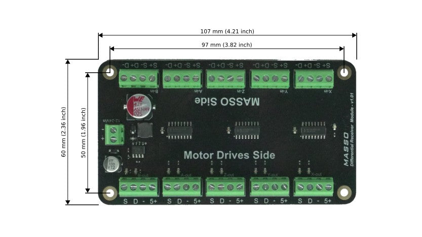 MASSO Differential Receiver Module – 5-Axis Step/Direction Signal Converter