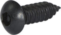 10 x 3/8 Tamper Resistant Hex Button Head Socket Sheet Metal Screw Steel Black (5/32)