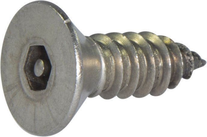 14 x 1 Tamper Resistant Hex Flat Head Socket Sheet Metal Screw 18-8 Stainless Steel (5/32)