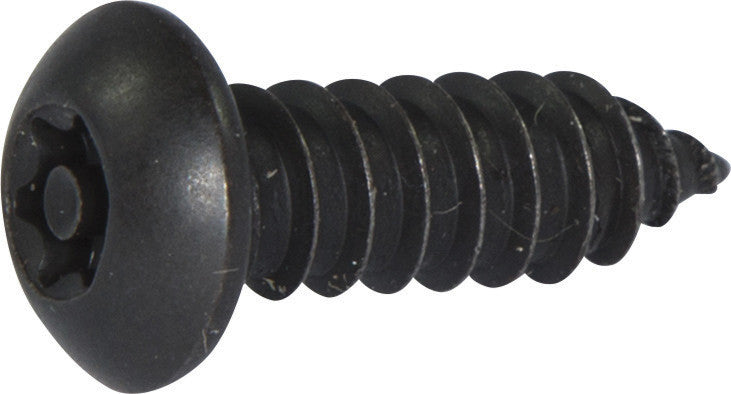 10 x 1/2 Tamper Resistant Torx Drive Button Head Sheet Metal Screw Steel Black (T-25)