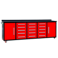 10ft 15-Drawer Storage Workbench with Wheels
