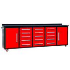 10ft 15-Drawer Storage Workbench with Wheels