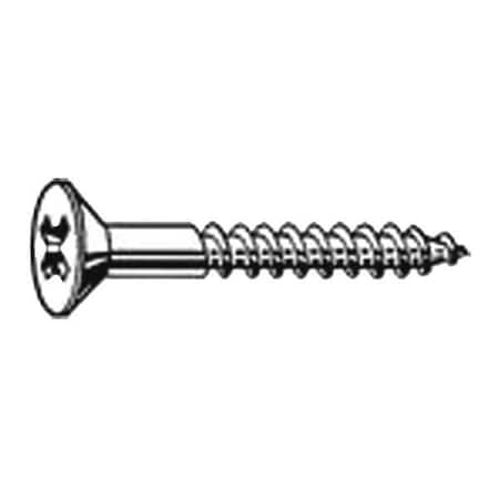 Wood Screw, #12, 1-3/4 in, Plain 18-8 Stainless Steel Flat Head Phillips Drive, 100 PK