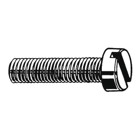 #8-32 x 2 in Slotted Pan Machine Screw, Plain 18-8 Stainless Steel, 100 PK