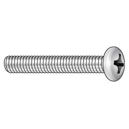 #8-32 x 3/4 in Phillips Round Machine Screw, Zinc Plated Steel, 100 PK