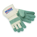 Leather Gloves, Cowhide, Gauntlet Cuff, Wing Thumb, Full Finger, Gray, M, 1 PR