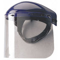 Ratchet Face Shield Assembly, Clear Visor, Polyethylene, Ratchet Suspension, Uncoated Lens, Blue