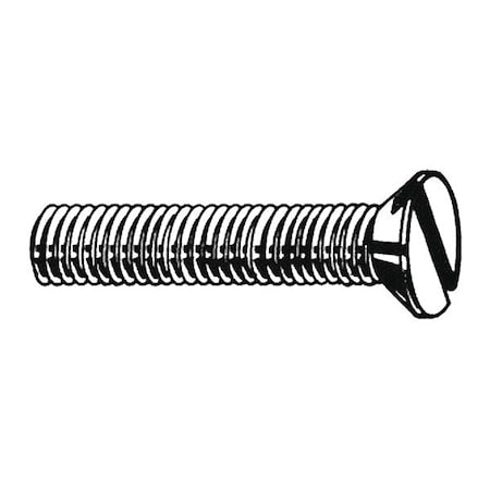#8-32 x 2-1/2 in Slotted Flat Machine Screw, Plain 18-8 Stainless Steel, 100 PK