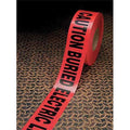 Barricade Tape, Polyethylene, No Pattern, Red, 3 in W., 300 ft. L., 4 mil Thickness, 16 PK