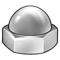 Standard Crown Cap Nut, M16-2.00, 18-8 Stainless Steel, Plain, 28 mm H