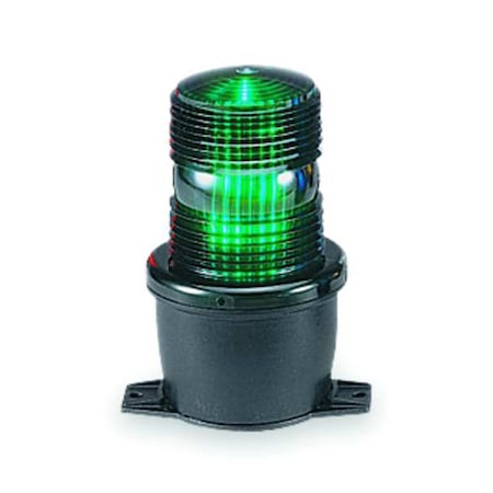 Warning Light, Green, Steady Burn LED, 120V AC, Not Applicable FPM, 3 1/8 in Dia., T-Mount