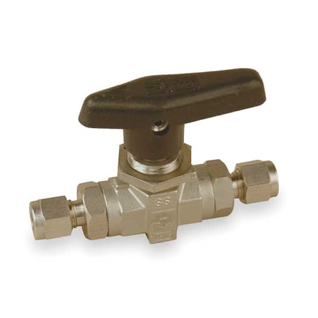 1/2" Compr Stainless Steel Mini Ball Valve Inline