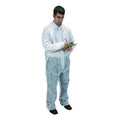 Collared Disposable Coveralls, Xl, White, polypropylene, zipper