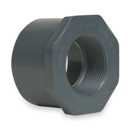 PVC Reducing Bushing, Spigot x FNPT, 3 in x 2 in Pipe Size