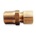 3/8" Compression x 1/4" MNPT Brass Connector 10PK, Max. Pressure: 200 psi