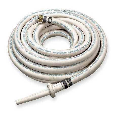 3/4" ID x 50 ft EPDM Coupled Washdown Hose WT