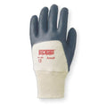 Coated Gloves, Nitrile, Sandy, 3/4 Dip, 3 Abrasion Level, Gray, M 1 PR