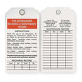 Tag, Fire Extinguisher Recharge & Maintenance Record, 5 3/4 in W x 3 in H, Polyester, White, PK25