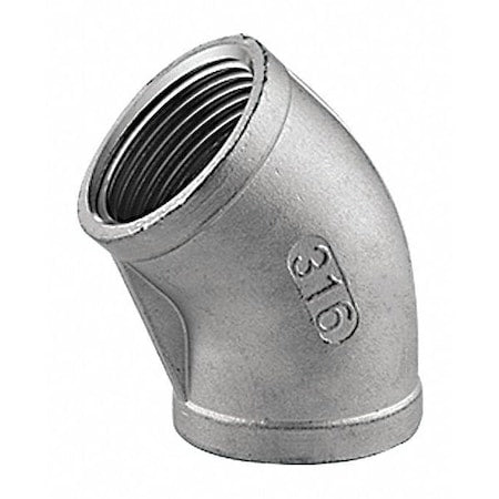 1/2 in FNPT 304 Stainless Steel 45 Degree Elbow, Class 150