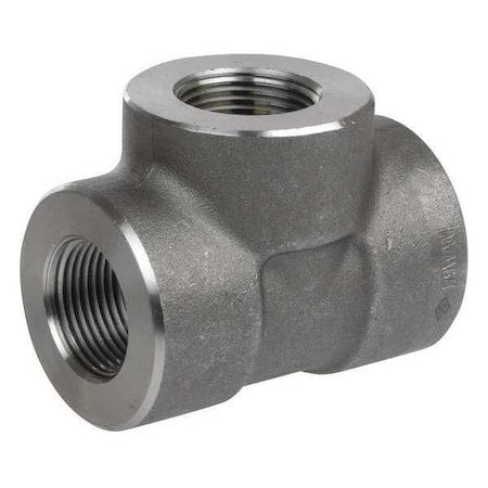 304 Stainless Steel Threaded Tee, 1/4 in FNPT, Class 3000, Female
